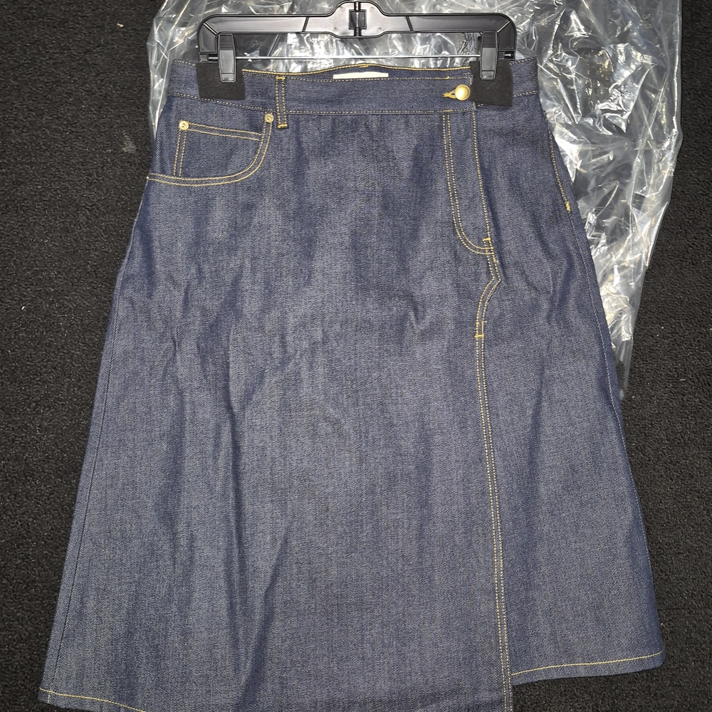Tory Burch Blue Denim Midi Skirt